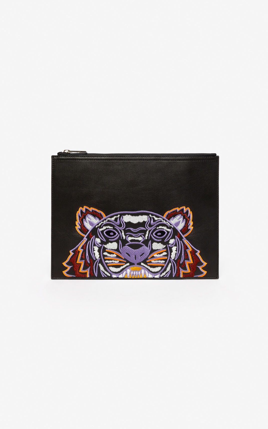 Clutch Kenzo Tiger Cuero Hombre Negras WBE691234